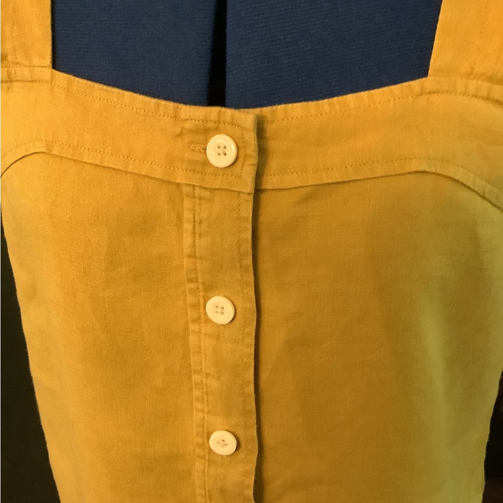 VGUC Everlane Button-Front Picnic Top in Mustard Linen - Picture 2 of 4